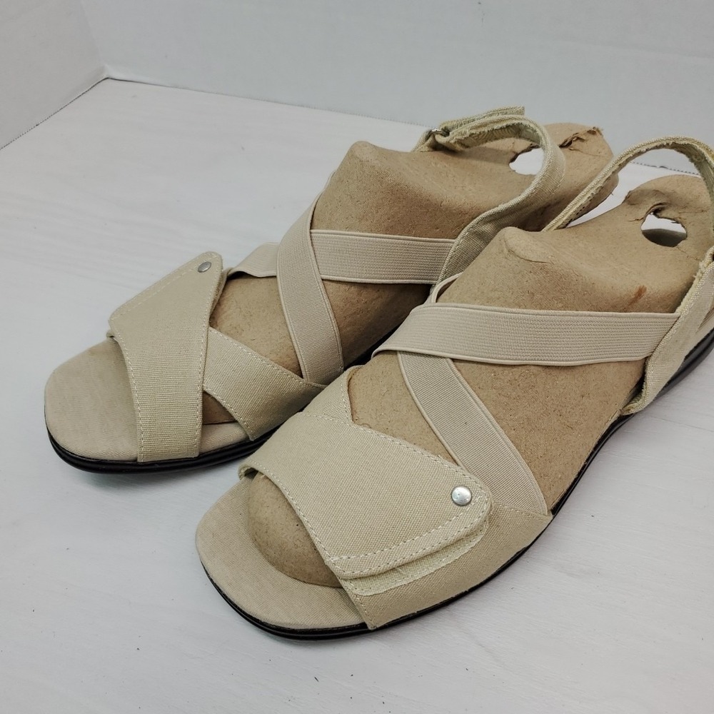Grasshoppers Ortholite Beige Strappy Sandals Womens Size 9M‎ EUC Purefit Comfort